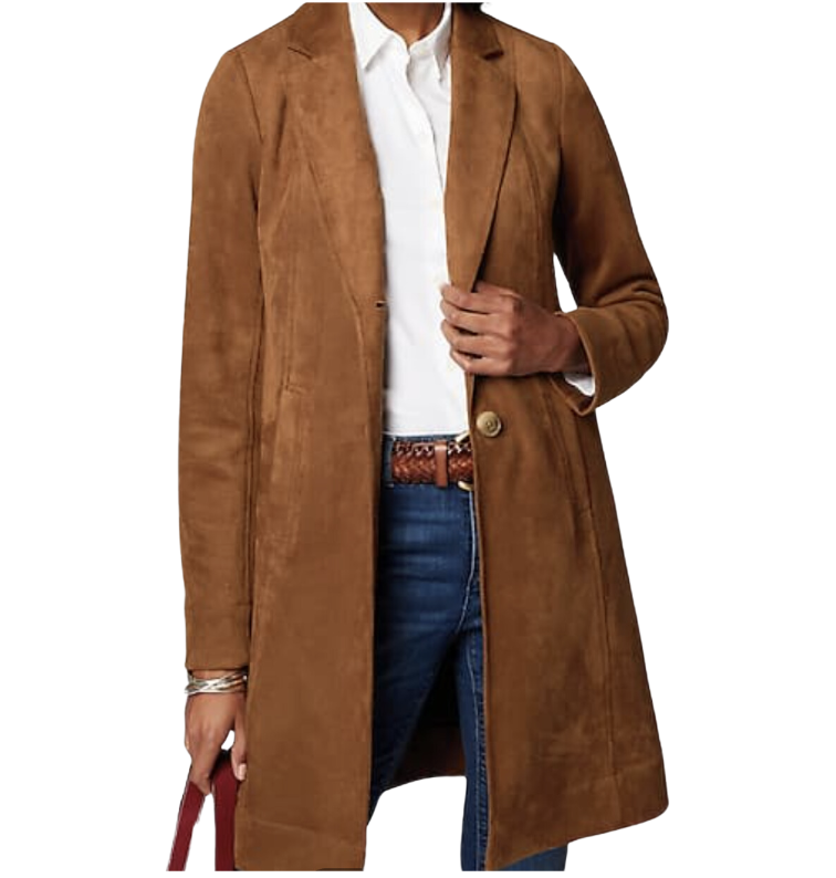 Faux Suede Duster Jacket